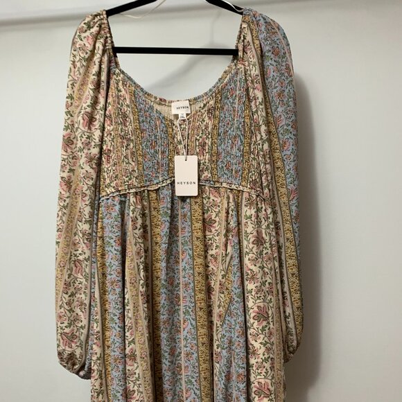 Heyson Floral Smocked Mini Dress Women's 2X NWT - Picture 2 of 7